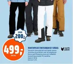 Coop Obs Northpeak Vinterbukse sirdal tilbud
