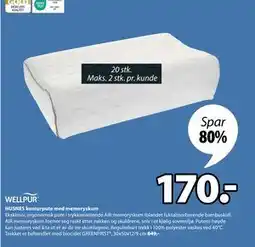 JYSK HUSNES konturpute med memoryskum tilbud