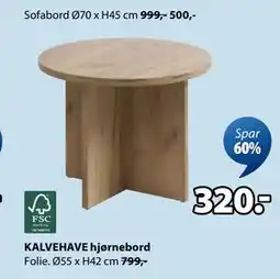 JYSK KALVEHAVE hjørnebord tilbud