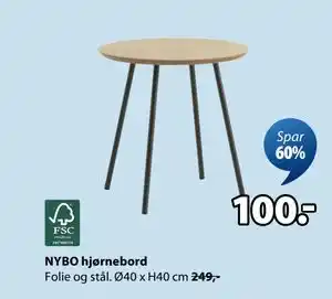 JYSK NYBO hjørnebord tilbud
