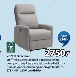 JYSK VONSILD recliner tilbud