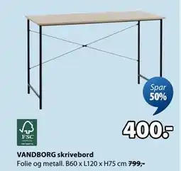 JYSK VANDBORG skrivebord tilbud