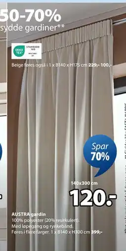 JYSK AUSTRA gardin tilbud