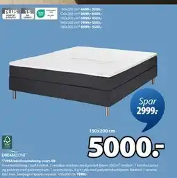 JYSK TYSSA kontinentalseng svart-08 tilbud