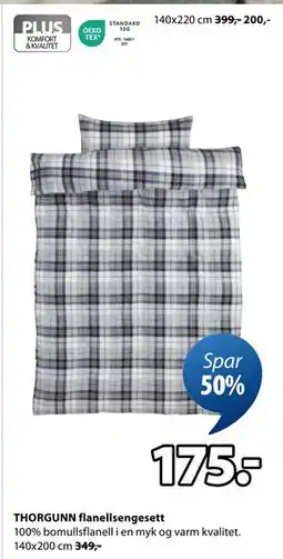 JYSK THORGUNN flanellsengesett tilbud