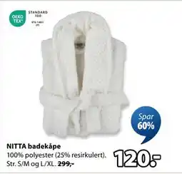 JYSK NITTA badekåpe tilbud