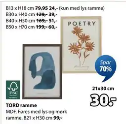 JYSK TORD ramme tilbud