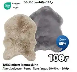 JYSK TAKS imitert lammeskinn tilbud
