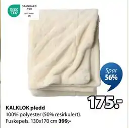 JYSK KALKLOK pledd tilbud