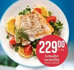 CC Mat Lettsaltet torskefilet Fryst råstoff tilbud