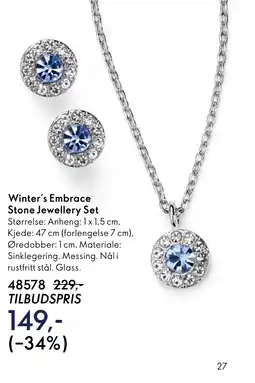 Oriflame Winter's Embrace Stone Jewellery Set tilbud