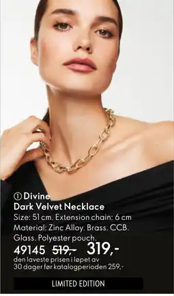 Oriflame Divine Dark Velvet Necklace tilbud