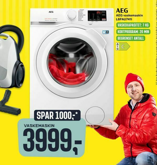 Skousen AEG vaskemaskin L6FAU741I tilbud