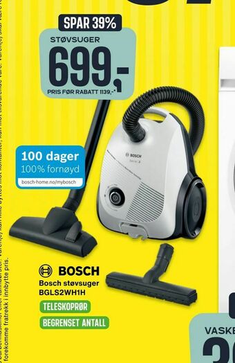 Skousen Bosch støvsuger BGLS2WH1H tilbud