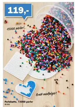 Biltema Perlebøtte, 15000 perler tilbud