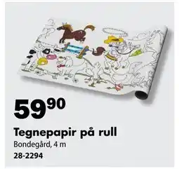 Biltema Tegnepapir på rull tilbud