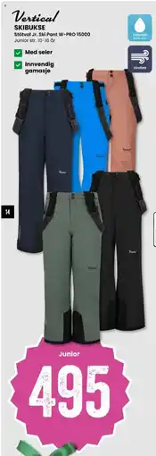 Sport Outlet Vertical skibukse stötval jr. ski pant w-pro 15000 tilbud