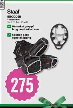 Sport Outlet Staal BRODDER Stålisen Pro Str. S-XL (str. 35-45) tilbud