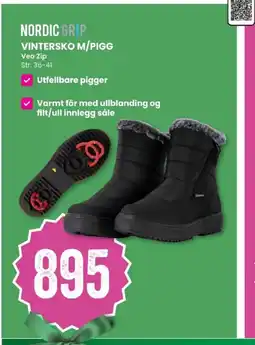 Sport Outlet Nordic grip vintersko m/pigg tilbud