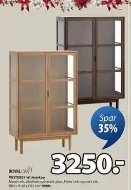 JYSK VESTERBY vitrineskap tilbud