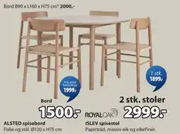 JYSK ISLEV spisestol tilbud