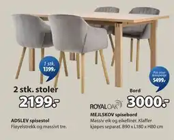 JYSK ADSLEV spisestol tilbud