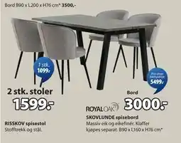 JYSK RISSKOV spisestol tilbud