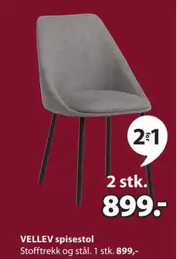 JYSK VELLEV spisestol tilbud