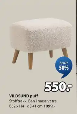 JYSK VILDSUND puff tilbud