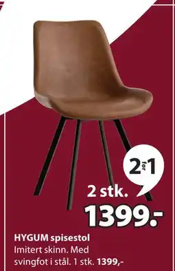 JYSK HYGUM spisestol tilbud