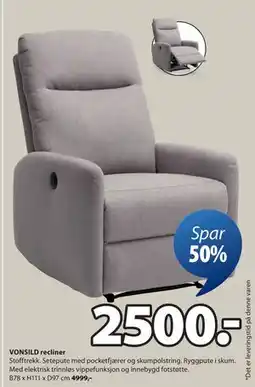 JYSK VONSILD recliner tilbud