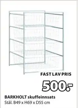 JYSK BARKHOLT skuffeinnsats tilbud