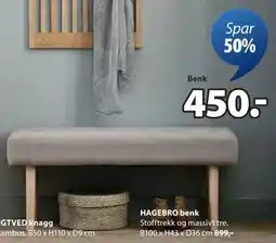 JYSK HAGEBRO benk tilbud