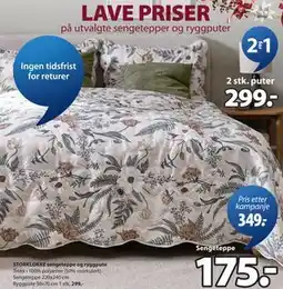 JYSK STORKLOKKE sengeteppe tilbud