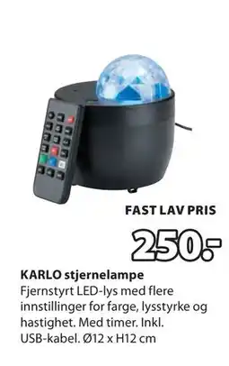 JYSK KARLO stjernelampe tilbud