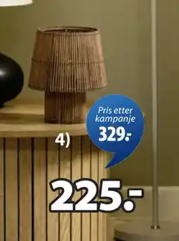 JYSK HANNIBAL bordlampe Bambus tilbud
