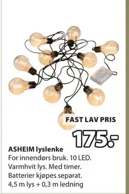 JYSK ASHEIM lyslenke tilbud