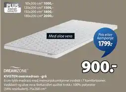 JYSK KVISTEN overmadrass - grå tilbud