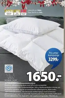 JYSK JOTUNHEIMEN moskusandedunsdyne tilbud