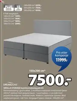 JYSK SKOLLA STORAGE kontinentalseng grå-23 tilbud