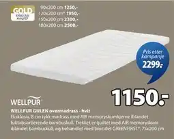 JYSK WELLPUR GULEN overmadrass - hvit tilbud
