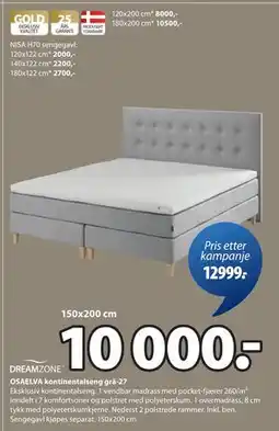 JYSK OSAELVA kontinentalseng grå-27 tilbud