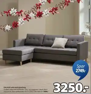 JYSK FALSLEV sofa med sjeselong tilbud