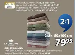 JYSK KARLSTAD håndkle tilbud