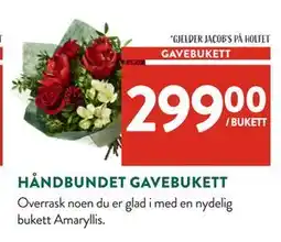 Jacobs HÅNDBUNDET GAVEBUKETT tilbud