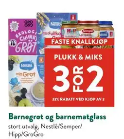 Jacobs Barnegrøt og barnematglass tilbud