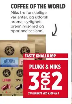 Meny COFFEE OF THE WORLD tilbud