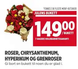 Meny ROSER, CHRYSANTHEMUM, HYPERIKUM OG GRENROSER tilbud