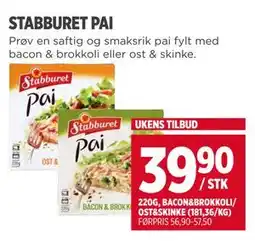 Meny STABBURET PAI tilbud