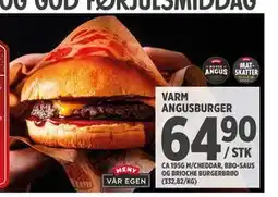 Meny VARM ANGUSBURGER tilbud